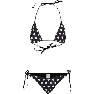Urban Classics Dames bikiniset dames patroon bikini, tweedelig badpak voor vrouwen met all-over print in 4 kleurvarianten, maten XS - XL, Polkadots Black, M