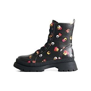 Desigual Damesschoenen Boot_Flowers Hunting Shoe, Zwart, 36 EU