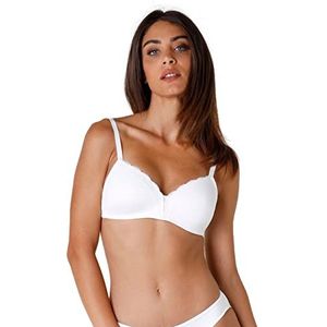 LOVABLE Sensual Touch Beugelvrije beha en licht gevoerde cups voor dames, Wit, 70B