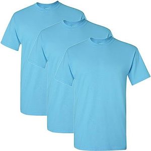 Gildan T-shirt van zwaar katoen voor volwassenen, stijl G5000, multipack, Sky (3 stuks), M