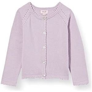 Noa Noa miniature Basic Light Knit voor babymeisjes, lange mouwen, cardigan, sweater, Lavender Frost, 12 Maanden