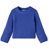 NMFVENJA LS Loose Short Knit O, blauw, 110 cm