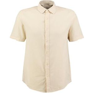 Key Largo - SEASIDE - Overhemd - Crème - Katoen, Knoopsluiting, Kentkraag, Regular Fit