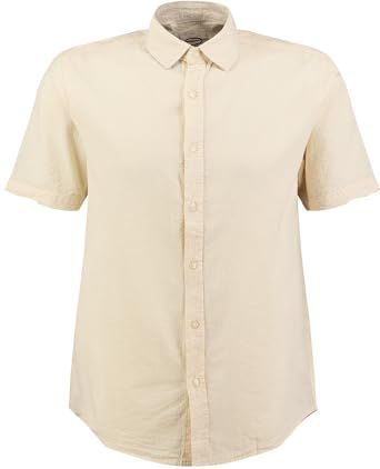 Key Largo - SEASIDE - Overhemd - Crème - Katoen, Knoopsluiting, Kentkraag, Regular Fit