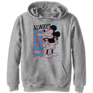 Disney Characters Legit Mick Boy's Hooded Pullover Fleece, Athletic Heather, Small, Athletic Heather, S