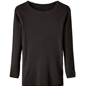 NAME IT Nmfkab Ls Top Noos T-shirt voor meisjes, zwart, 92 cm