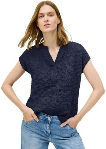 Urban Navy - Blouse - Korte Mouwen - Slitnek - Zonder Sluiting