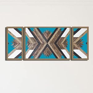 Homemania Geo-geometrische wandplank voor woonkamer, slaapkamer, meerkleurig, van MDF, hout, 130 x 2,5 x 50 cm