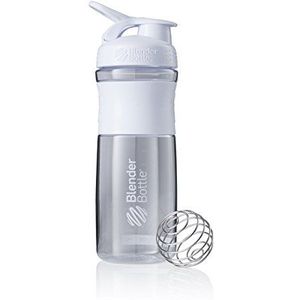 BlenderBottle Sportmixer Tritan drinkfles met BlenderBall, geschikt als proteïneshaker, eiwitshaker, waterfles of voor fitnessshakes, BPA-vrij, geschaald tot 760 ml, 820 ml, wit