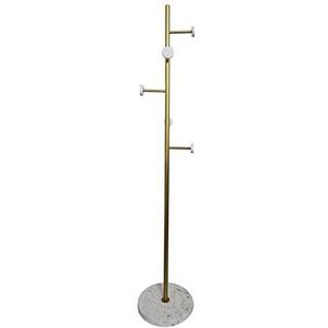 Angelo Entryway kapstok met marmeren basis, goud/wit