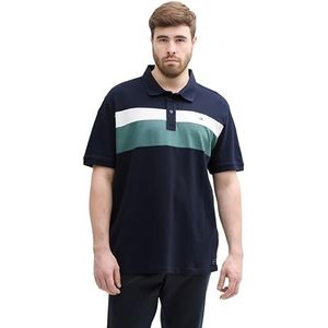 TOM TAILOR Plussize Poloshirt voor heren, 10668 - Sky Captain Blue, 3XL