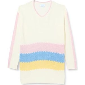 SIDONA Gebreide damestrui 15426478-SI01, wit roze geel, XL/XXL, wit, roze, geel, XL/XXL