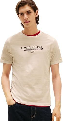 Tommy Hilfiger - Brand Love Tee - T-shirt - Beige - Katoen
