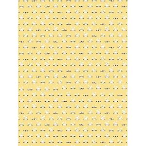 Décopatch papier nr. 781 Pack van 20 vellen (395 x 298 mm, ideaal voor uw papiermachés) geel, konijnen