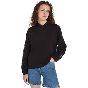 Calvin Klein Jeans Elastische hoodie met logo voor dames, zwart., XXS