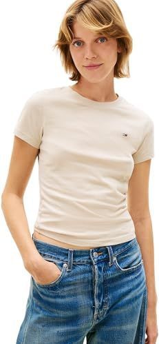 Tommy Jeans Dames TJW 3PACK C-hals TEE DW0DW22175 S/S T-Shirt, Multi (Zwart/Ecru/Gulf Sand), XXS, Multi (zwart/ecru/Golfzand), XXS