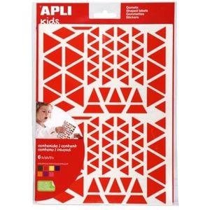 APLI Kids 102607 - Driehoekstickers met verwijderbare lijm, 720 zelfklevende stickers, 6 kleuren.