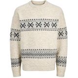 JACK & JONES Jprblumax Fairisle Knit Crew Neck, Simply Taupe, L