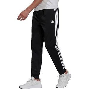 adidas Essentials Warm-Up Tapered 3-Stripes Tracksuit Bottoms, Heren, Black/White, S Tall