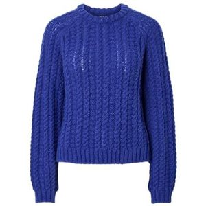 PIECES Pcjia Ls O-Neck Knit Bc, Bluing., S
