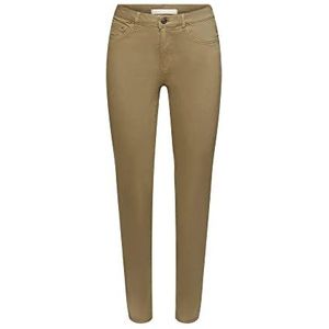 edc by Esprit Skinny fit broek met gemiddelde taillehoogte, kakigroen, 38W x 30L