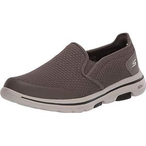 Skechers Heren Gowalk 5 Apprize-Double Gore Slip on Performance Wandelschoen Sneaker, Kaki, 39.5 EU