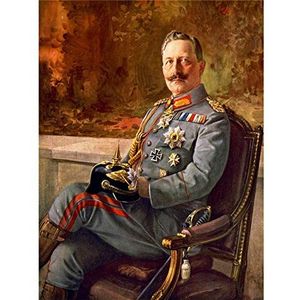 Wee Blue Coo Schilderijen Portret Kaiser Wilhelm II Duitse keizer Kunst Canvas Print