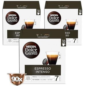 Nescafé Dolce Gusto capsules Espresso Intenso - voordeelverpakking - 90 koffiecups - geschikt voor 90 koppen koffie - Dolce Gusto cups