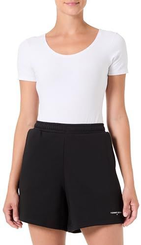 Tommy Jeans - TJW LINEAR SWEAT SHORT - Sweatshort - Zwart