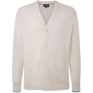 Hackett London Heren Mikonos City Knitwear, Wit (Optic White), XS, Wit (optisch wit), XS