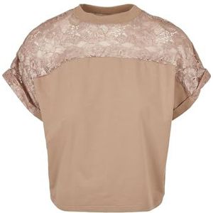 Urban Classics Dames Dames Short Oversized Lace Tee T-Shirt, Soft Taupe, 3XL