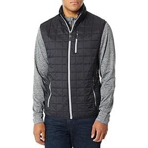 Cutter & Buck Men's Weather Resistant Primaloft Down Alternative Rainer Vest, Black, Medium