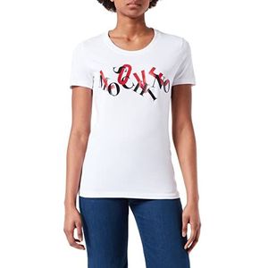 Love Moschino Dames Hanging Brand Print T-shirt