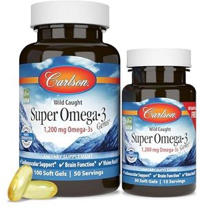 Carlson Labs Wildfang-Super Omega-3 Gems, 1200 mg - 100 + 30 softgels