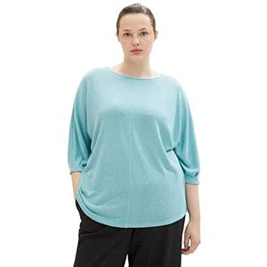 TOM TAILOR Dames T-shirt met 3/4-mouw, 10426-Summer Teal, 54, 10426-zomer Teal, 54 Grote maten