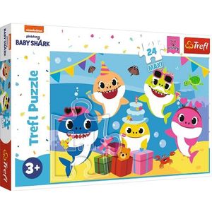 Trefl, puzzel, Baby haai, 24 stukjes Maxi, Happy Baby haai, voor kinderen vanaf 3 jaar