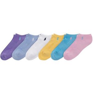 POLO RALPH LAUREN Performance Cotton Low Cut Socks voor dames - Set van 6 paar - Ademende Mesh & Sport demping, 4-10