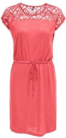 ONLY - ONLSINDY - Jurk - Watermeloen Rood - Korte Lengte