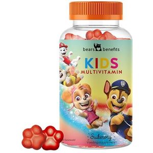 Bears With Benefits Paw Patrol kinder multivitamine gummies vanaf 4 jaar - maandelijkse voorraad - suikervrij - immuunsysteem gummies, rood, 60 stuks (verpakking van 1)