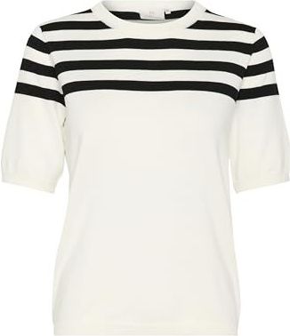 Kaffe - KAlizza Striped Knit - T-shirt - Wit