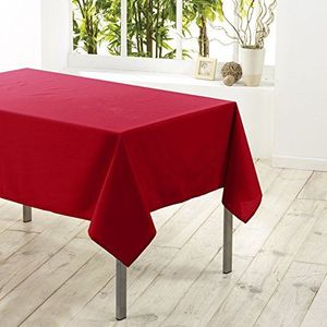 Rood tafelkleed van polyester met formaat 140 x 200 cm - Basic eettafel tafelkleden