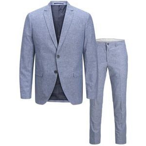 JACK & JONES JPRRIVIERA Linen Suit Slim Fit SN PLS, Chambray Blue/Fit: slim fit, 64 Große Größen