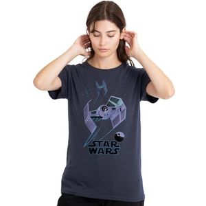 Star Wars Death Star Defenders dames T-shirt, diep marineblauw, S, Diepe marine, S