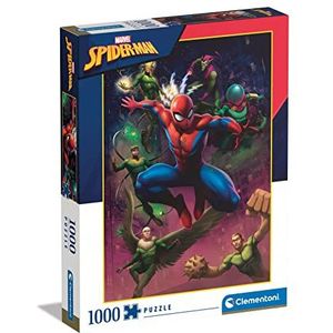 Clementoni Spiderman Illustrated-1000 Puzzel, entertainment voor volwassenen, gemaakt in Italië, 39742