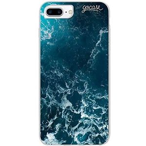 Gocase Ocean Waves hoes | compatibel met iPhone 7 Plus | transparant met print | siliconen doorzichtige TPU beschermhoes krasbestendig telefoonhoes | golven in de oceaan