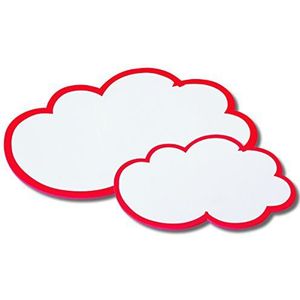 Nobo 1901318 Presentatiekaarten Wolkenvormen 170 g/m² 620 x 370 mm 20 vellen wit met rode rand