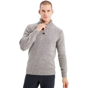 Trendyol Man Regular Basic High Neck Knitwear Sweater, Antraciet, L