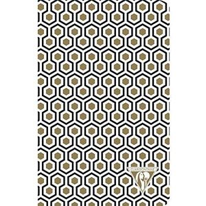Clairefontaine - Ref 192606C - Neo Deco genaaid ruggengraat notitieboek (48 vellen) - 11 x 17cm formaat, 90gsm geborsteld vellum papier, matte coating, gevoerde liniaal - goud en zwart