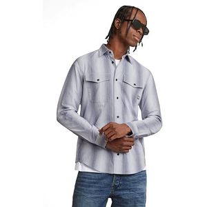 G-Star RAW marine slim overhemd, meerdere kleuren (Imperial Blue Shadow Stripe D24963-d744-g711), L