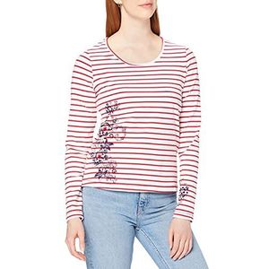 Joe Browns Dames Stripe Top T-shirt, B-wit/Rood, 34